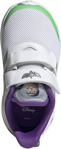 Vista 2 de adidas Fortarun Buzz Shoe - Correr para niños pequeños, Blanco-plata Metálica-Semi Solar Lima