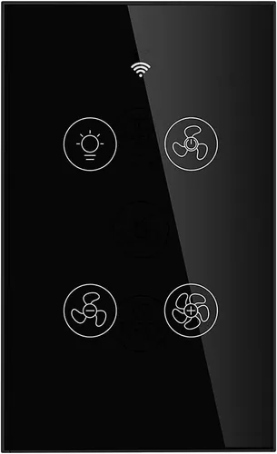 Vista 5 de Interruptor de Luz Táctil Inteligente WiFi de Pared con Panel de Vidrio, Control Remoto Inalámbrico por Aplicación Móvil desde Cualquier Lugar
