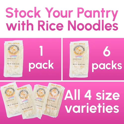 Vista 7 de Fideos de arroz tailandés en palitos (S-1mm, Paquete de 1)