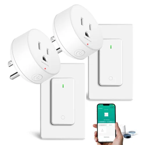 Vista 14 de Toma de control remoto, interruptor de luz y enchufe remoto greencycle con interruptor de luz inalámbrico, rango de 500 pies, no necesita cableado