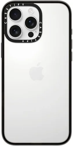Vista 9 de CASETiFY Estuche Compacto para iPhone 15 Plus [Probado contra caídas de grado militar 2X / Protección contra caídas de 4 pies] - Negro Transparente
