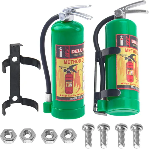 Vista 7 de Extintores de incendios a escala RC 1/10 con calcomanías, accesorios de decoración, compatibles con Traxxas TRX4 Axial SCX10 Redcat Gen7 D90 TF2