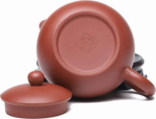 Vista 4 de Fine Yixing - Juego de tetera de arcilla china genuina hecha a mano, 7.8 onzas con 2 tazas, infundir té Kungfu