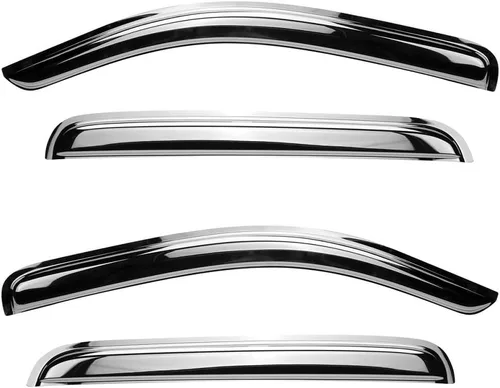 Vista 19 de Viseras de ventana para Nissan Rogue 2009-2013, Rogue Select 94076 2014-2015 4pcs Outside Tape-on Rain Guards Dark Smoke Window Vent Deflector