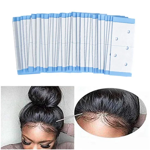 Vista 7 de CREATE BEAUTY 40 tiras de cinta adhesiva de doble cara para peluca, tupé, pieza de cabello