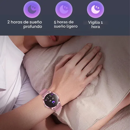 Vista 8 de Reloj inteligente (respuesta/haz llamadas) para mujer, reloj inteligente AMOLED de 1.27 pulgadas para iPhone Android, rastreador de actividad