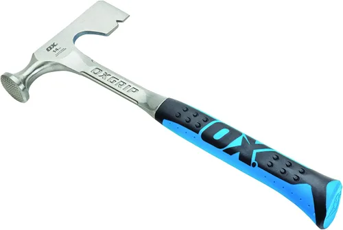 Vista 2 de OX TOOLS Martillo para paneles de yeso Pro 14 onzas / 400 gramos Hacha para paneles de yeso Cara fresada Hacha de paneles de yeso Martillo