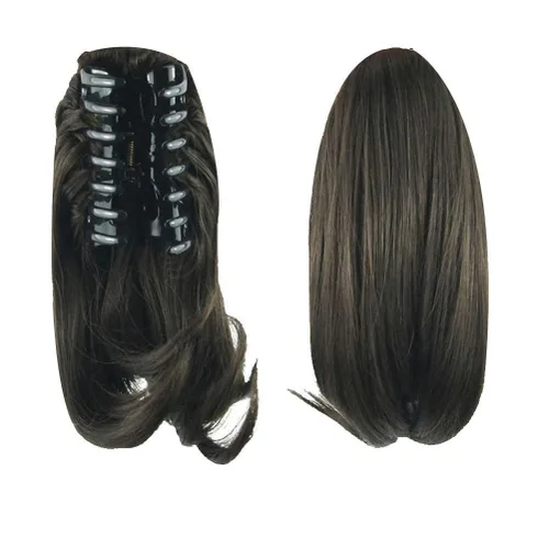 Vista 9 de S-ssoy 1003 - Extensión de pelo sintético para mujer, 10 pulgadas, con pinza de garra corta y recta