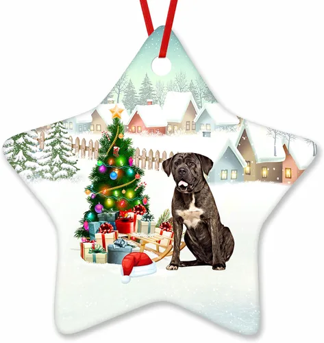 Vista 53 de Prezzy Airedale Terrier - Adorno para decoración de árbol de Navidad, regalos lindos para amantes de los perros, para familiares y amigos, nuevo