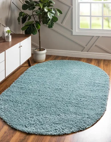 Vista 339 de Unique Loom Colección Davos Shag - Alfombra Lino