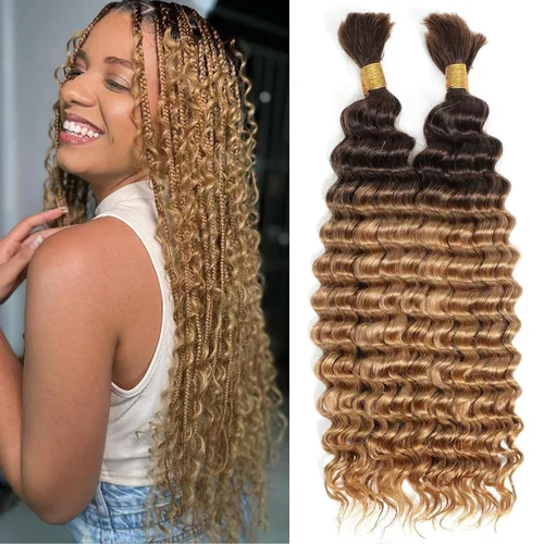 Vista 16 de Urbeauty Cabello Humano para Trenzar para Trenzas Boho Bob - Cabello Bohemio de Onda Profunda para Trenzar - Negro Azabache, 14 pulgadas Sin Nudos