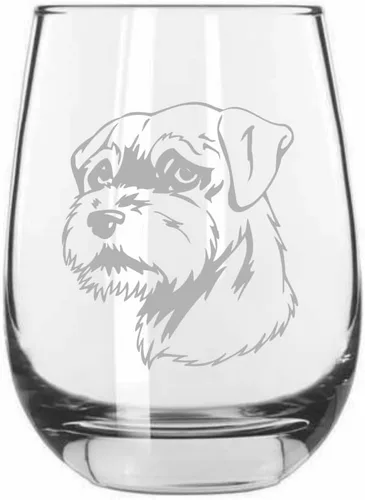 Vista 452 de Shar Pei (chino) - Vaso de vino sin tallo grabado para perro, 15.25 onzas