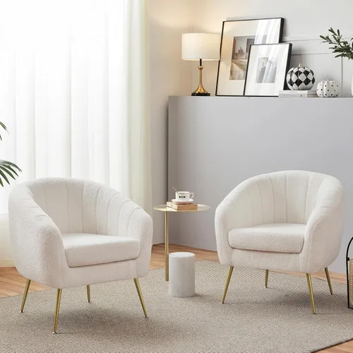 Vista 12 de Yaheetech Silla de Tocador Moderna, Silla de Acento de Terciopelo Suave con Patas de Metal Dorado, Sillón Acolchado Chaise Longue para Sala de Gris