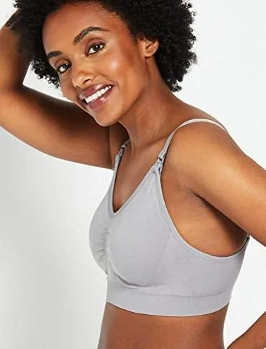 Vista 3 de Motherhood Maternity Brasier de lactancia sin costuras con clip para mujer, lavable a máquina, tallas S a 3X, disponibles en paquetes de 1 y 2