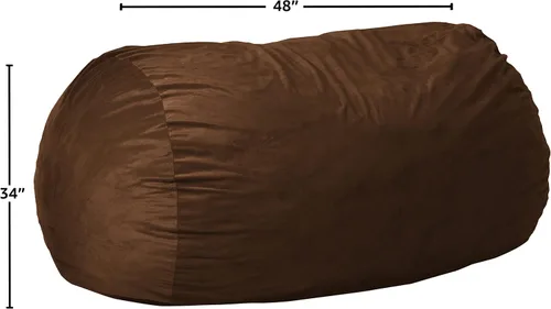 Vista 3 de Chill Sack Funda para Silla Puf, 6 pies, Microgamuza - Chocolate Microsuede - Chocolate - Solo funda