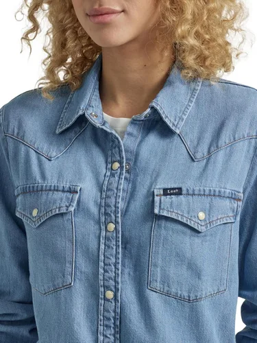 Vista 3 de Lee Camisa Legendary Slim Fit Western Snap para mujer