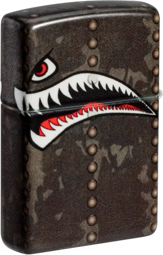 Vista 2 de Zippo Encendedor: Arte de nariz de avión de combate, dientes de tiburón - 540 Color 81434