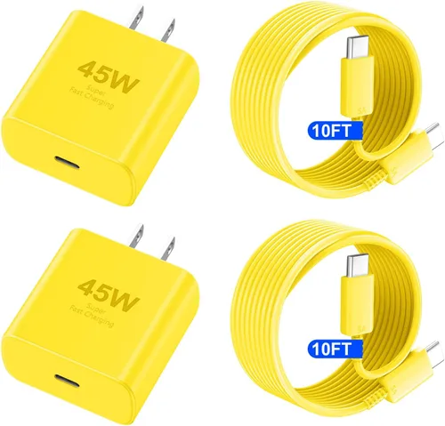 Vista 9 de Cargador para teléfono 17 16 Pro Max de carga rápida, 45 W USB C Phone 17 16 Bloque de carga súper rápido con cable de carga tipo C de 6.6 pies