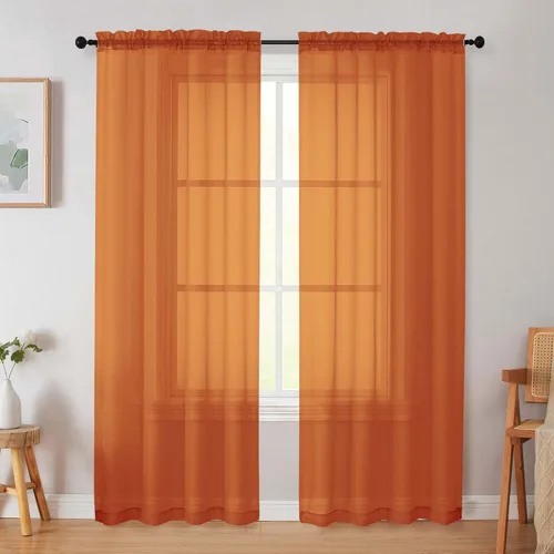 Vista 170 de 2 paneles de cortinas traslúcidas blancas para dormitorio, sala de estar, 96 pulgadas de largo, modernas, suaves, ligeras, con bolsillo para barra