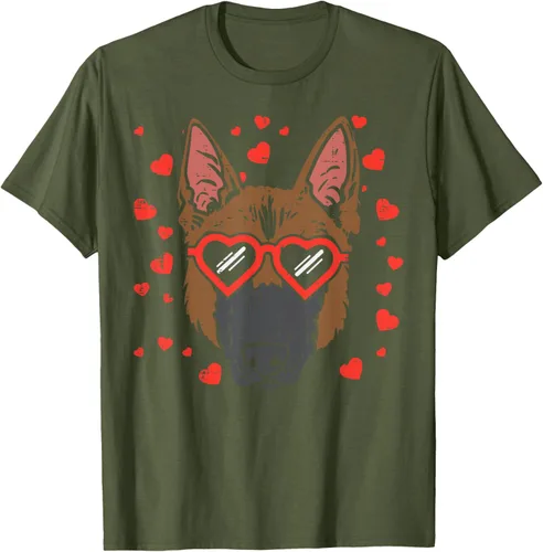 Vista 90 de Camiseta de regalo para perro con cara de pastor alemán, Negro, S