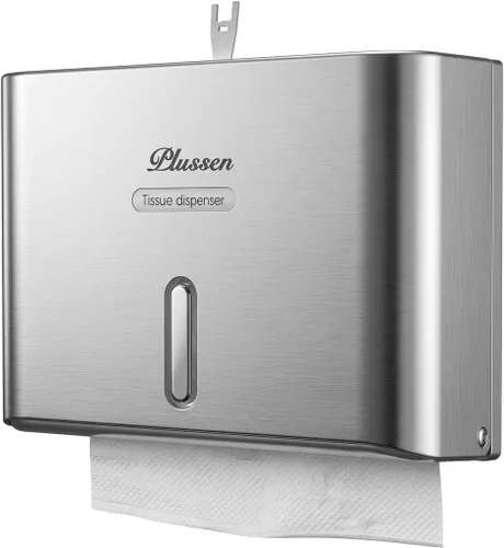 Vista 10 de Dispensador de toallas de papel para montaje en pared, adhesivo sin perforación, multipliegue, triple pliegue C, dispensador comercial de toallas