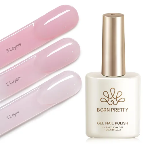 Vista 16 de Born Pretty - Esmalte de gel blanco lechoso, color blanco gelatina