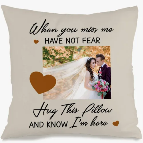 Vista 10 de Personalized Family Photo Pillow Case with one Image and Sentimental Text Adding Warmth to Your Home and offering a Beautiful idea