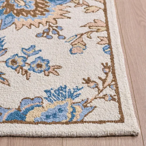 Vista 3 de SAFAVIEH Chelsea Collection - Alfombra decorativa de 1 pies 8 pulgadas x 2 pies 6 pulgadas, color marfil, lana de campo francesa enganchada a mano