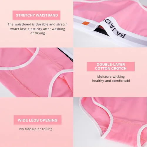 Vista 5 de Ropa interior de algodón para mujer, bragas atrevidas para mujer, suaves y cómodas, bikini Hispter 5 unidades S-XL