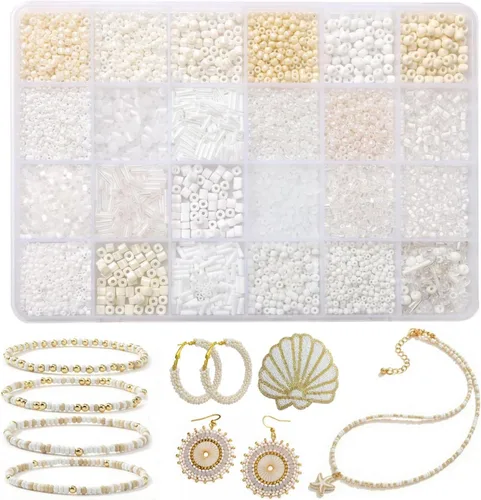 Vista 14 de Conjunto de joyería de pulsera a granel de perlas de tubo de corneta de Arco iris