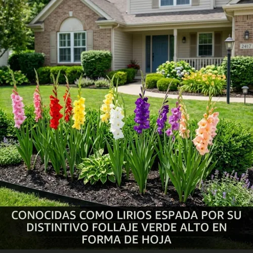 Vista 2 de 4 bulbos de gladiolos mixtos para plantar Coloridas flores de lirio de Cormos de siembra de primavera Flores altas de verano de colores mixtos