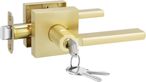 Vista 22 de Goldenwarm Manijas de puerta de oro cepillado para interiores, manijas