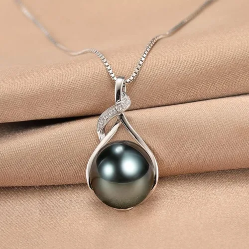 Vista 3 de Regalos para Mujeres Esposa-Collar-de-Perlas-Negras-de-Tahití-Regalo para Esposa Boda Cumpleaños Aniversario Joyería-Mamá Novia Ella Regalos del Día