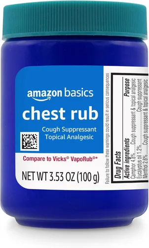 Vista 6 de Amazon Basics Pomada Analgésica Tópica y Supresora de la Tos para el Pecho, 3.53 Onzas