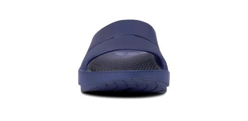 Vista 3 de OOFOS - Unisex OOahh Sport - Sandalia deslizante de recuperación post run, Azul marino