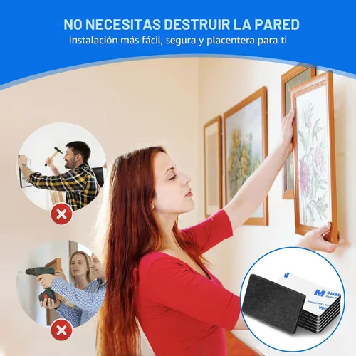 Vista 2 de Cintas adhesivas de doble cara, cinta adhesiva resistente para montaje, 48 piezas de 3 mm de espesor, cinta adhesiva de espuma precortada