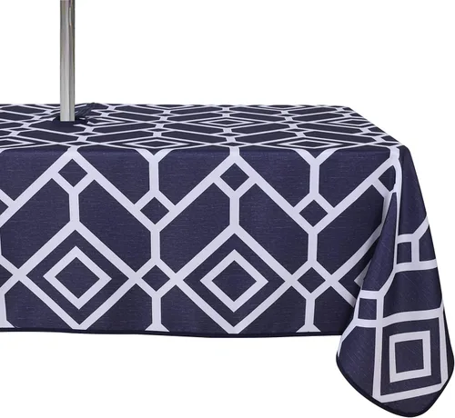 Vista 13 de LUSHVIDA Mantel cuadrado para exteriores con agujero para sombrilla y cremallera, 54 x 54 pulgadas, color negro, lavable, impermeable, a prueba