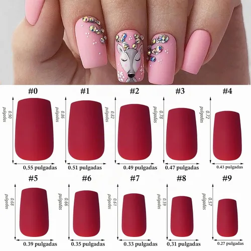 Vista 2 de LoveOurHome 576 uñas cuadradas a presión, uñas postizas medianas con pegamento mate, uñas acrílicas medianas a presión, uñas postizas cuadradas