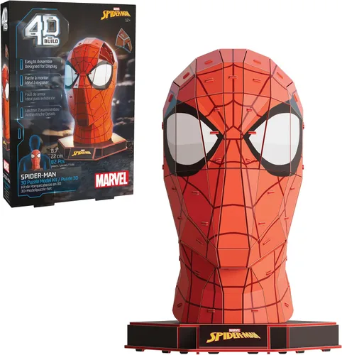 Vista 12 de 4D Build, Marvel Black Panther Kit de modelo de rompecabezas 3D con soporte, 82 piezas, decoración de escritorio Wakanda Forever Black Panther