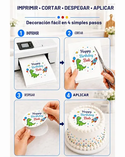 Vista 4 de Tekmall Hojas de glaseado de papel comestibles, A4, 25pcs, papel de azúcar