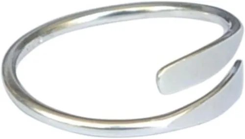 Vista 6 de Creations - Anillo de plata de ley 925 hecho a mano, anillo de dedo del pie ajustable, fino clásico delicado dedo abierto, anillos de meñique