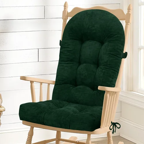 Vista 33 de Cojín para Silla Mecedora - Tela de Chenilla, Esponja de Alta Densidad, Almohadillas de Asiento Copetudas Antideslizantes y Duraderas con Lazos