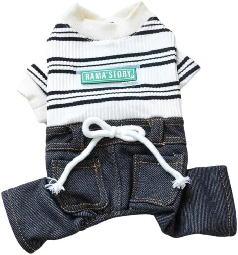 Vista 9 de Ropa de verano para cachorros, camisa para perros pequeños, overol para perros pequeños, ropa de verano para mascotas, overol con peto, pantalones