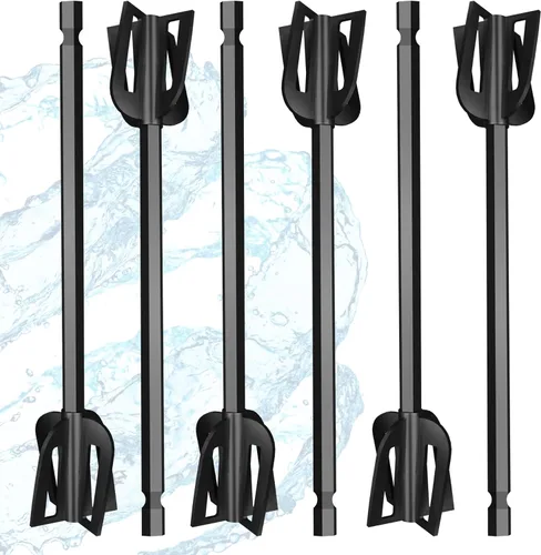 Vista 7 de Mezclador de resina epoxi paletas de plástico – 3 Agitadores de pintura bidireccional multiusos Pixiss reutilizables para taladro, epoxi y mezclador
