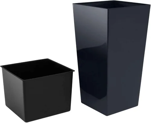 Vista 3 de Prosper Plast DURS125-S433 Urbi - Maceta cuadrada (5.0 x 5.0 x 7.9 in), color gris