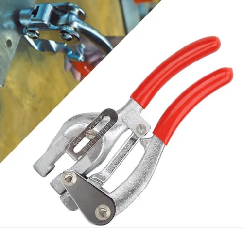 Vista 3 de Punzón eléctrico de mano y perforador de chapa metálica – Punzón de agujero de metal, juego de punzón de agujero de alta resistencia, punzón de mano