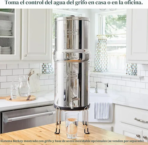 Vista 4 de Sistema de filtración de agua Berkey RB4X2-BB Royal de acero inoxidable con 2 elementos filtrantes negros
