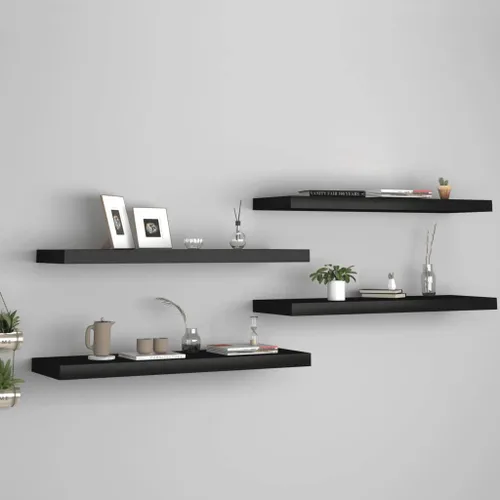 Vista 142 de Estante flotante de pared negro de 9.1 x 9.3 x 1.5 pulgadas, estante de almacenamiento de estante montado en la pared, estantes flotantes