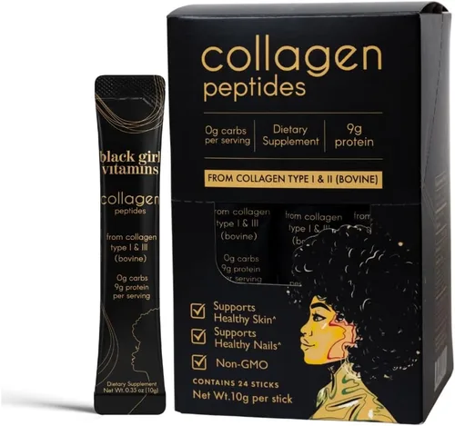 Vista 7 de Black Girl Vitamins Péptidos de colágeno en polvo - Colágeno para la piel, el cabello y las uñas - Polvo de colágeno hidrolizado sin sabor, libre