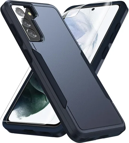 Vista 10 de Funda para Samsung Galaxy S21, con protector de pantalla HD [prueba de caídas de grado militar] Funda protectora resistente a prueba de golpes